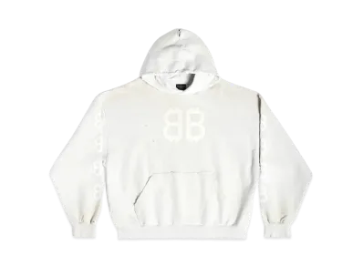 BALENCIAGA MENS Crypto Hoodie Medium Fit "White"