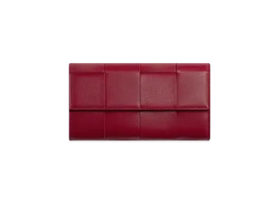Bottega Veneta Cassette Large Flap Wallet "Dark Red/Bliss Washed"
