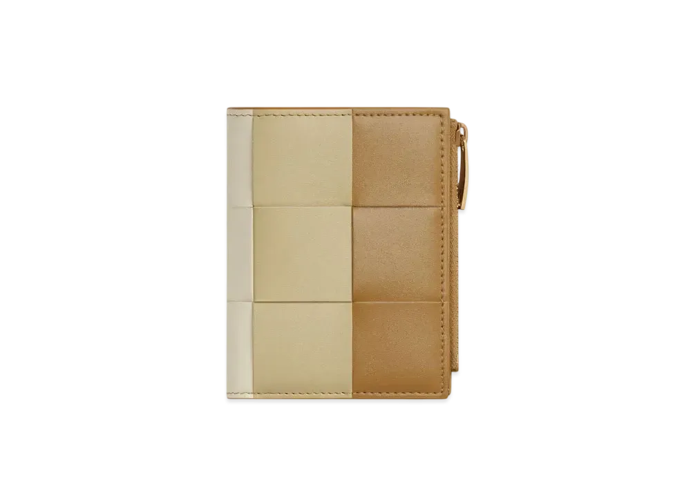 Bottega Veneta Cassette Small Bi-Fold Wallet Japan Exclusive "Dark Praline/Light Butterscotch/Sea Salt"