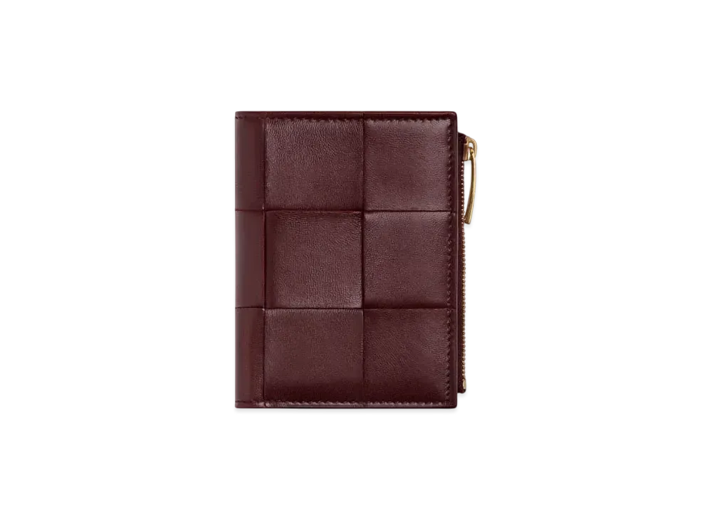 Bottega Veneta Cassette Small Bi-Fold Wallet "Madder Brown/Rosewood"