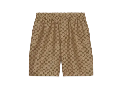 GUCCI 'GG Supreme' Bermuda Shorts - 'Gucci Lido' Line "Printed"