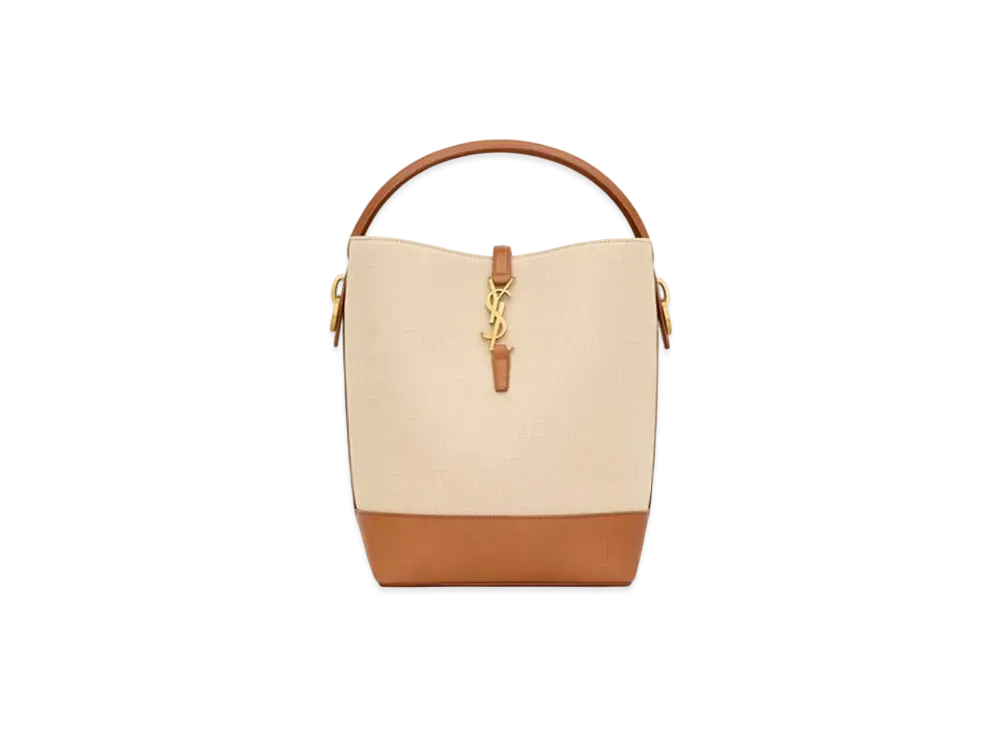 Saint Laurent LE 37 in Canvas and Leather "Desert Dust/Brick"