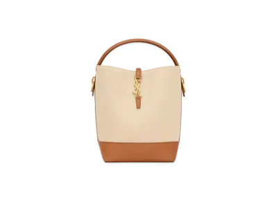 Saint Laurent LE 37 in Canvas and Leather "Desert Dust/Brick"