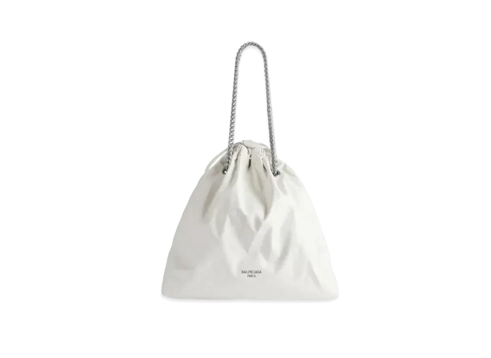 BALENCIAGA Crush Medium Tote Bag "White"