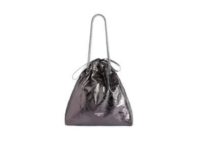 BALENCIAGA Crush Medium Tote Bag Metalized "Grey/Silver"