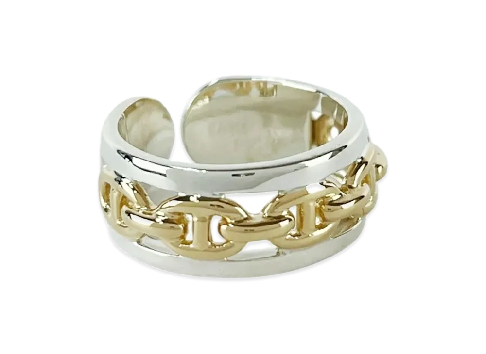 Hermes Chaine D'ancre Enchainee Ring "Silver/Gold"