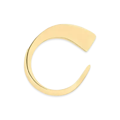 Courreges Small One Metal Ring "Light Gold"