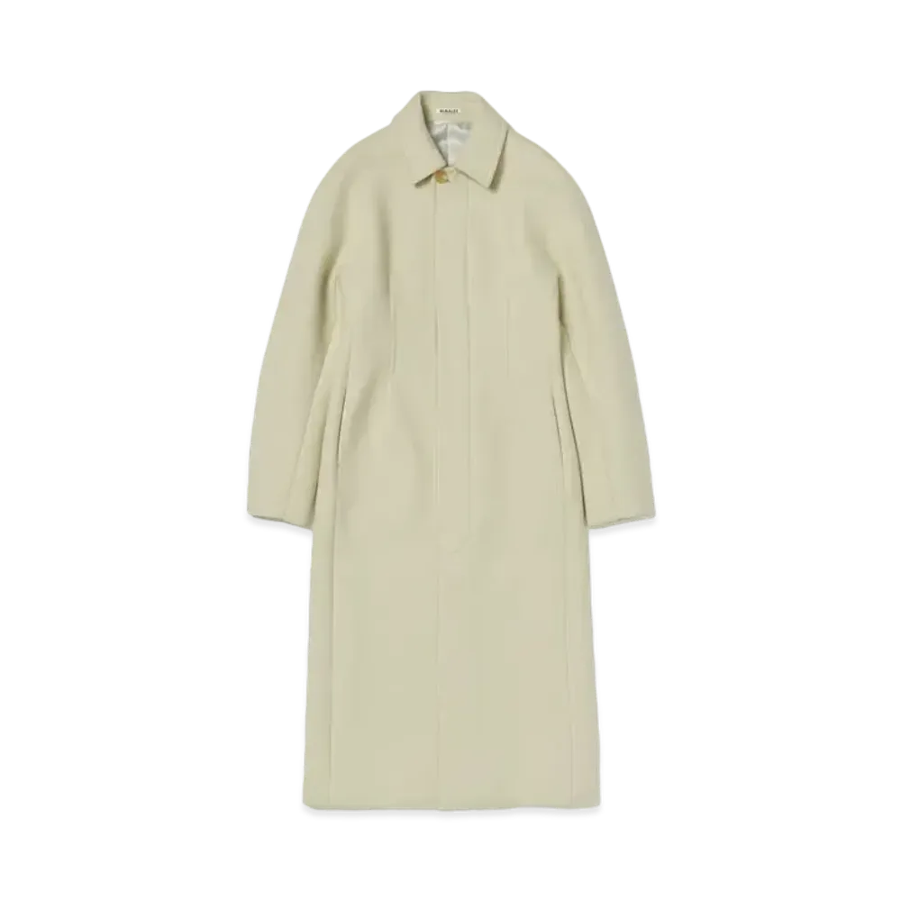 AURALEE Sponge Wool Melton Soutien Collar Coat "Light Lime"