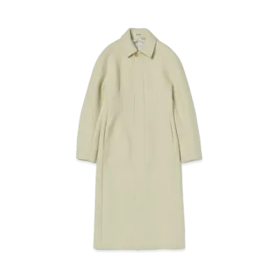 AURALEE Sponge Wool Melton Soutien Collar Coat "Light Lime"