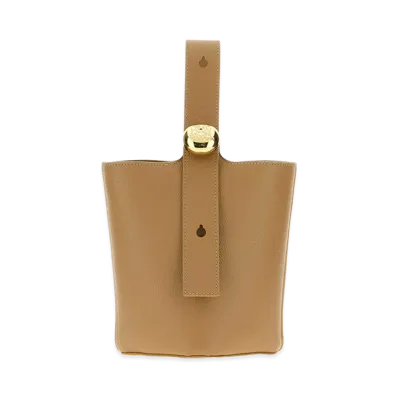 LOEWE Women's Leather Mini Pebble Bucket Bag "Beige"
