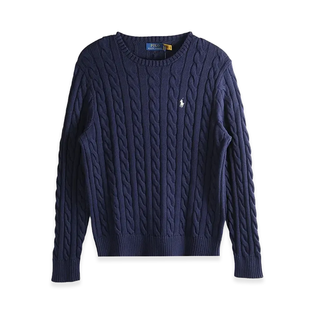 Polo Ralph Lauren Cable Knit Cotton Sweater "Navy Blue"