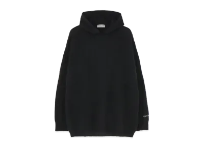 Yohji Yamamoto Pour Homme 5G TUCK PATTERN BRUSHED MOHAIR KNIT HOODIE "Black"