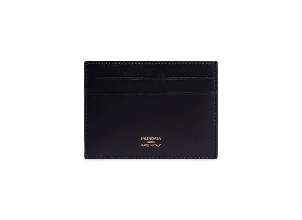 BALENCIAGA Envelope Card Case Smooth Calfskin "Black"