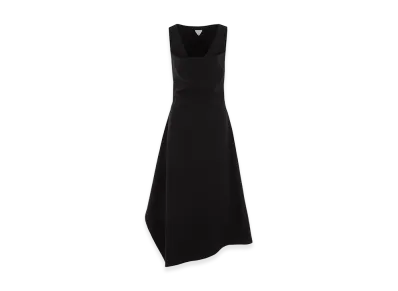 Bottega Veneta Women's Asymmetrical Midi Dress "Black"