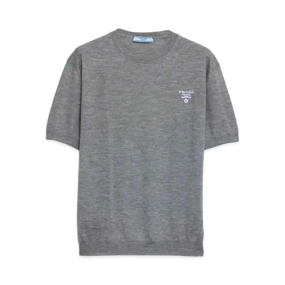 PRADA Women's Cashmere Crew-Neck Sweater "Gray"