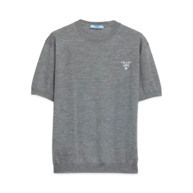 PRADA Women's Cashmere Crew-Neck Sweater "Gray"
