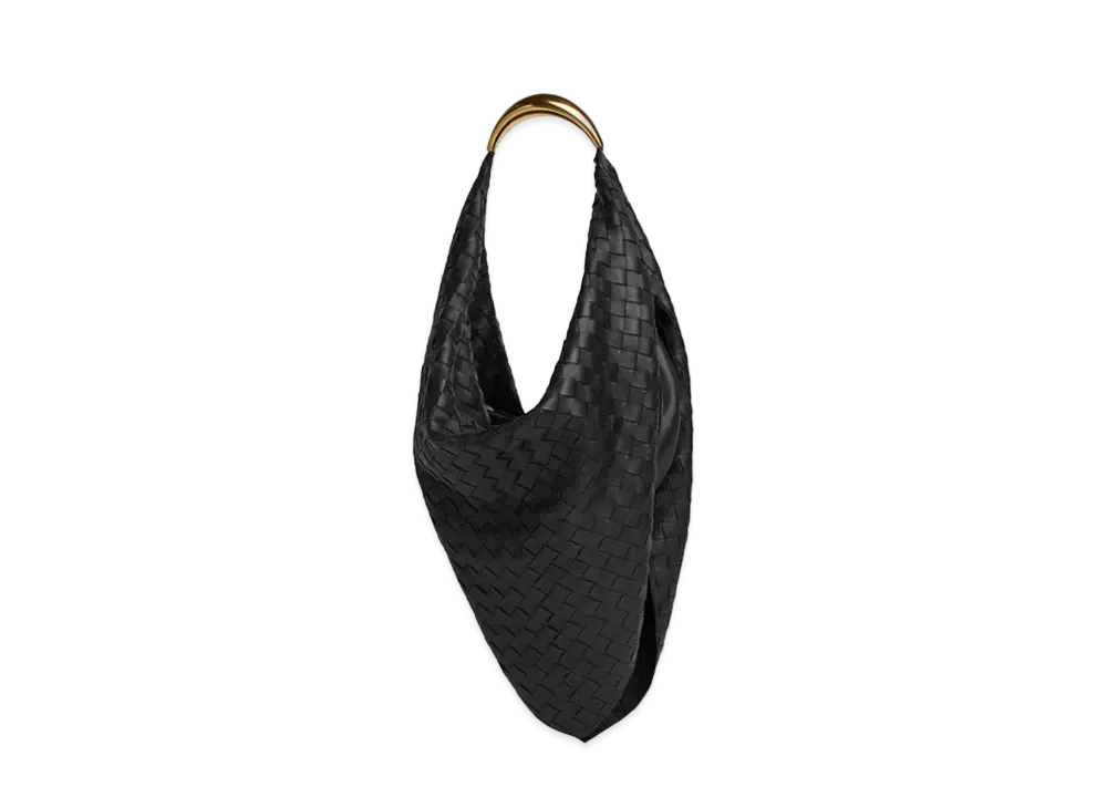 Bottega Veneta Metal Handle Intrecciato Bag "Black"