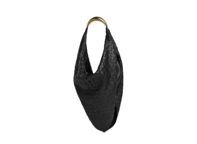 Bottega Veneta Metal Handle Intrecciato Bag "Black"