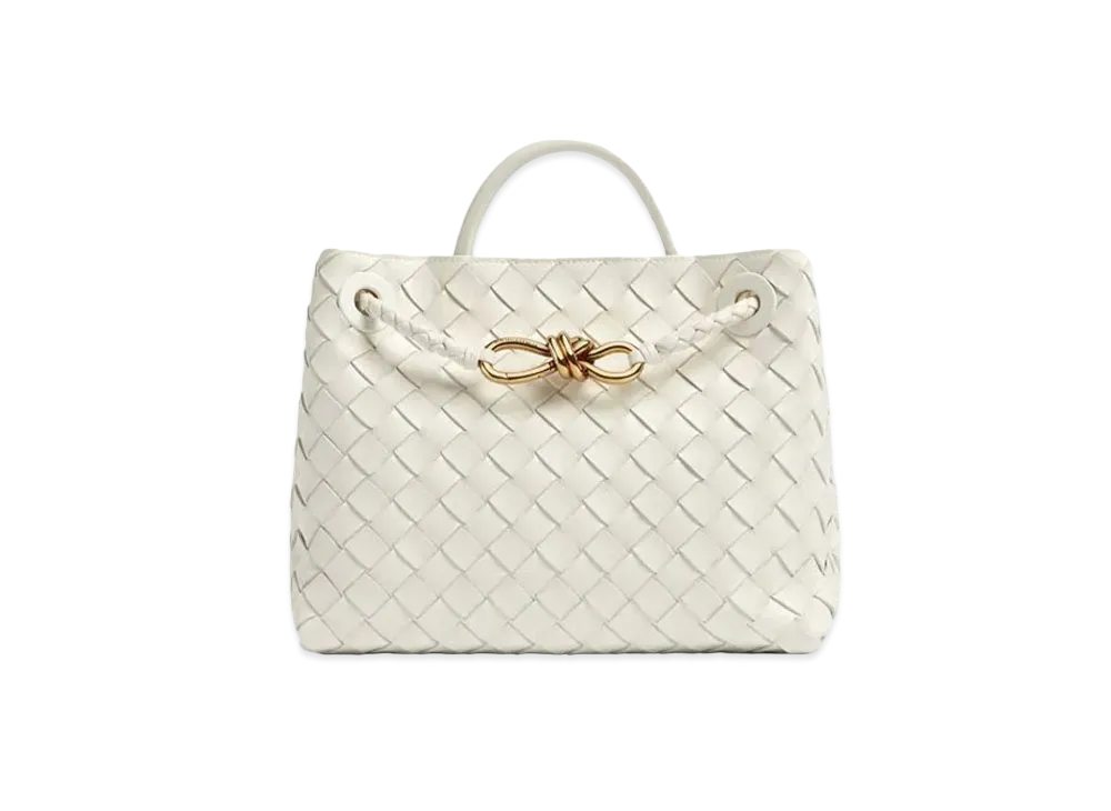 Bottega Veneta Small Andiamo Leather Bag "White"