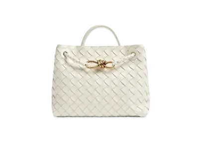 Bottega Veneta Small Andiamo Leather Bag "White"