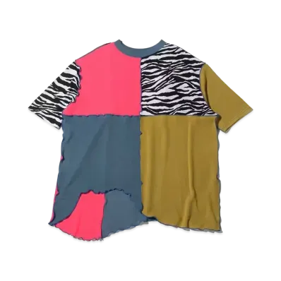 atmos pink x Riehata 2-Way Mellow Big Tee Shirt "Zebra"