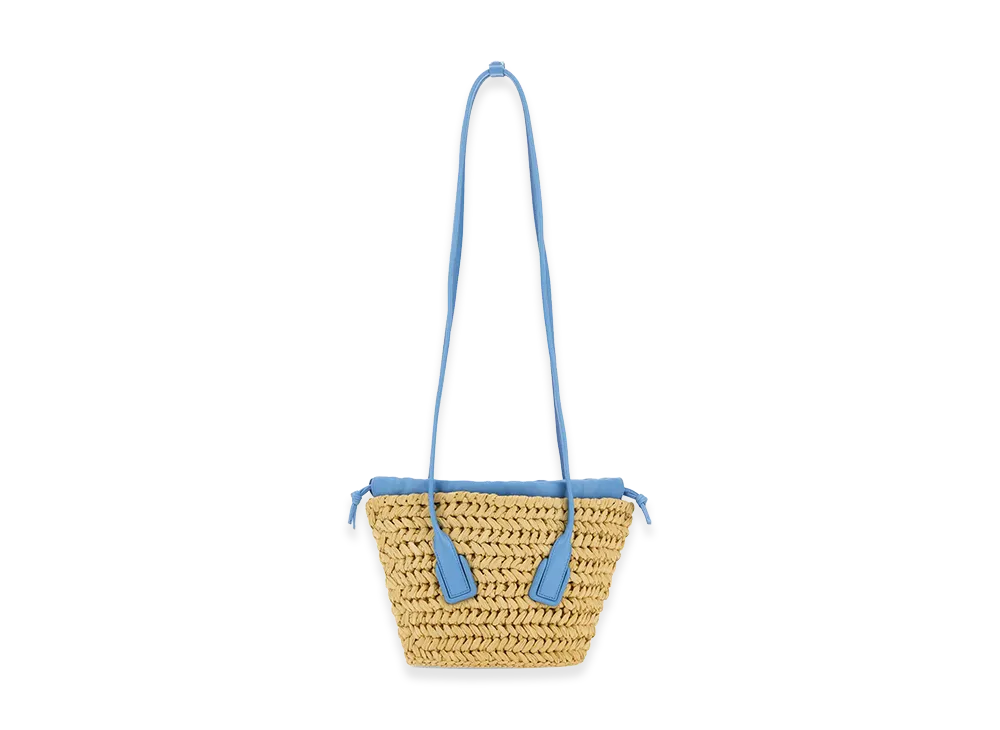 Bottega Veneta Women's Two-Tone Raffia And Nappa Leather Small Arco Shoulder Bag "Multicolor"