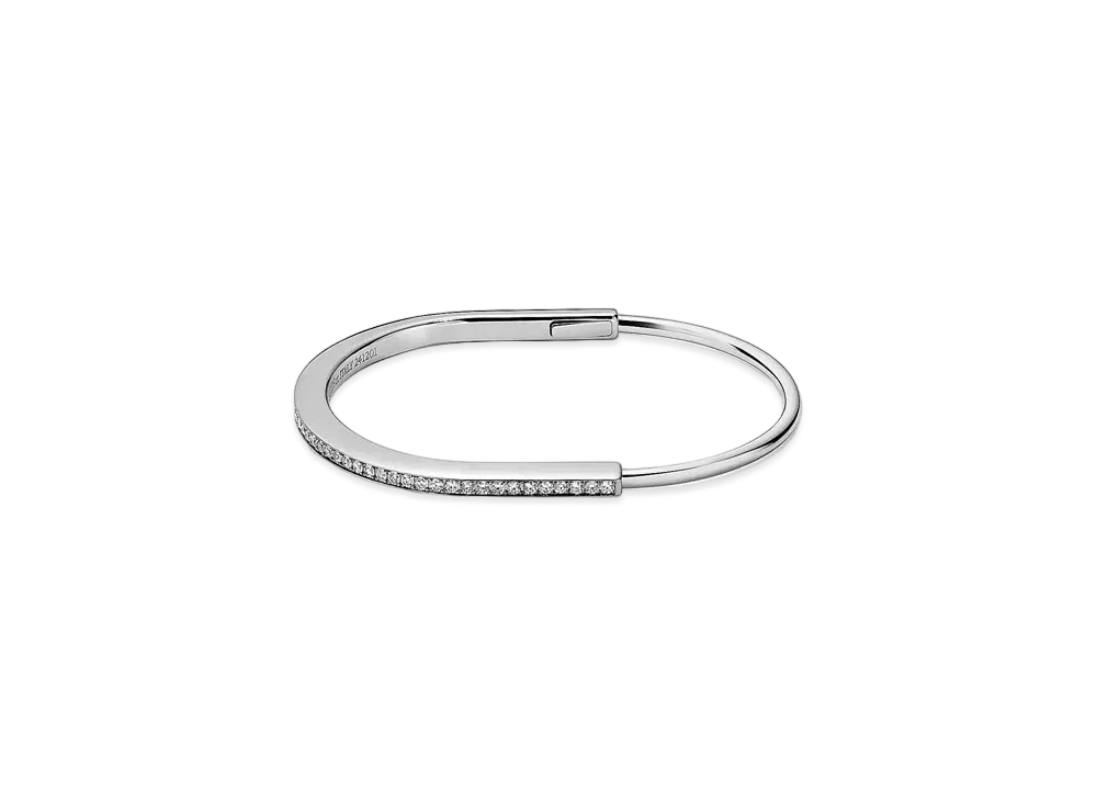Tiffany & Co. Narrow Bangle Half Pave Diamonds "White Gold"