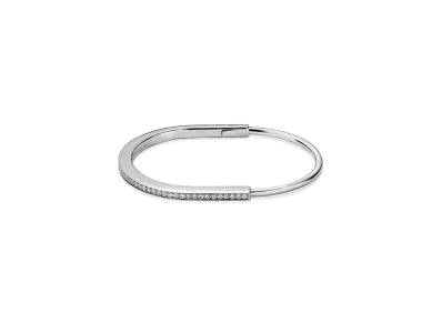 Tiffany & Co. Narrow Bangle Half Pave Diamonds "White Gold"
