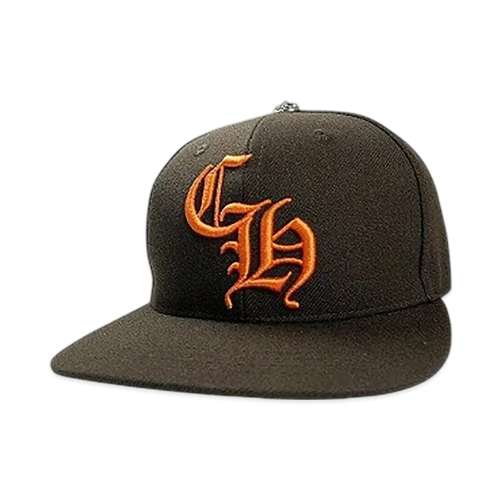Chrome Hearts 6 Panel On Field CH White Baseball Cap "Brown/Orange"