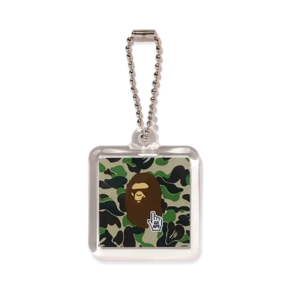 A BATHING APE Bape Camo Go Ape Pointer Keychain "Green"