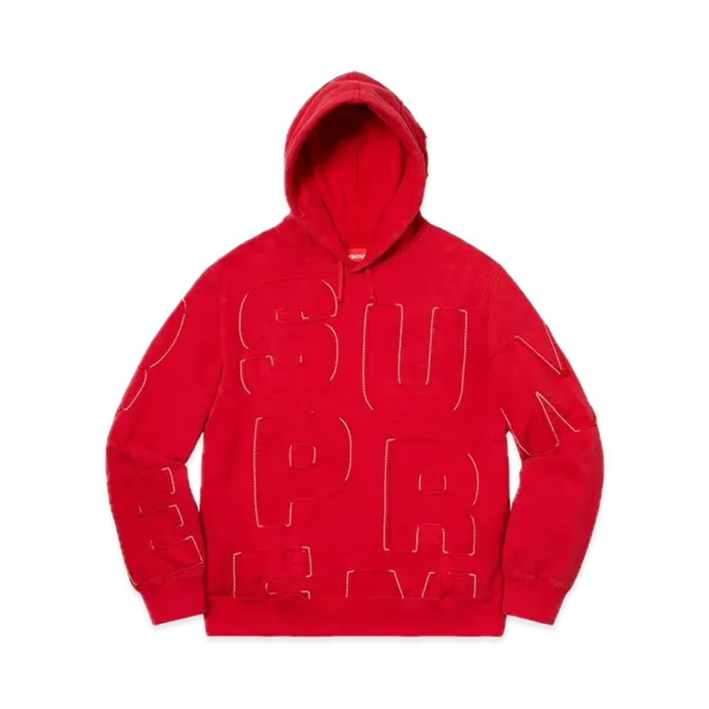 シュプリーム カットアウト レターズ フーデッド スウェットシャツ "レッド"