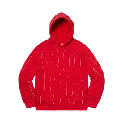 Supreme Cutout Letters Hooded Sweatshirt "Red"