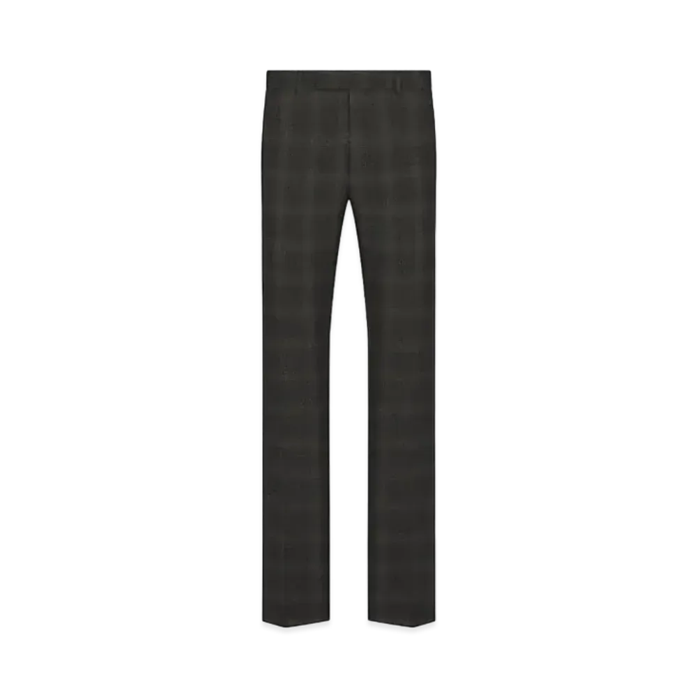 Dior Tailored Straight Pants Checkered Wool "Black"