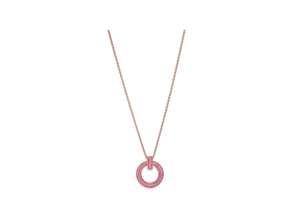 Tiffany & Co. Tiffany T T1 Mini Circle Pendant "Rose Gold/Pink Sapphire"