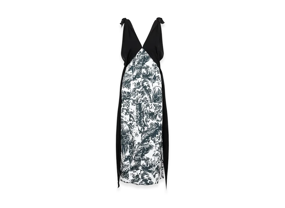 Bottega Veneta Women's Printed Silk Long Dress "Black"