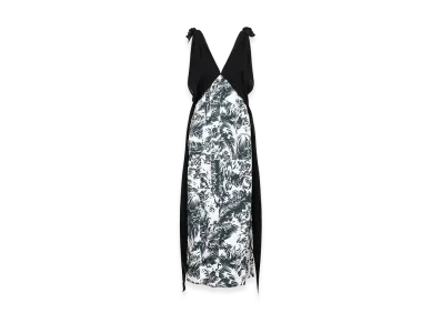 Bottega Veneta Women's Printed Silk Long Dress "Black"