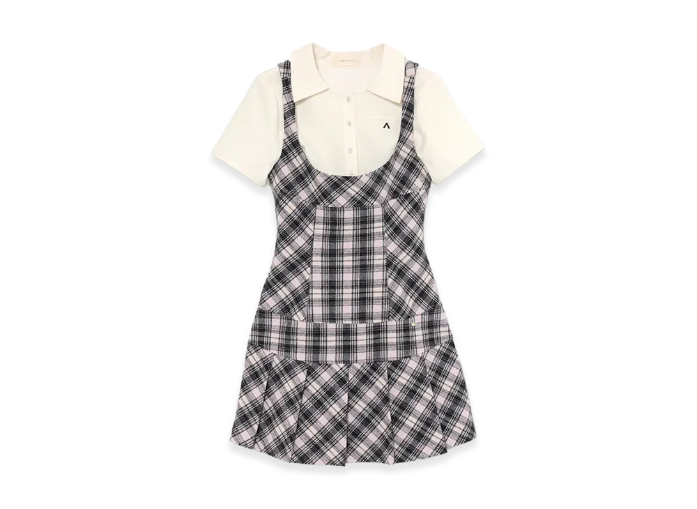 ANDMARY Women's Era Pleats Set Mini Dress "Pink"