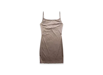 BALENCIAGA Women's BB Monogram Slip Dress "Dark Beige"