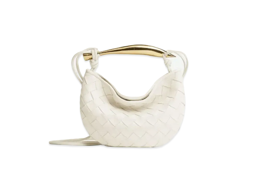 Bottega Veneta Sardine Mini Crossbody Bag "Chalk"
