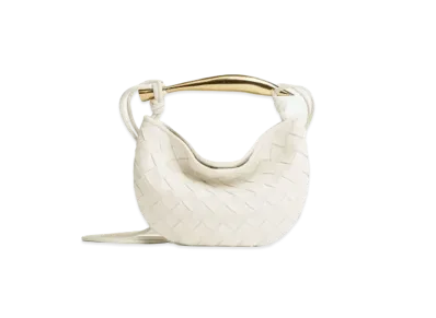 Bottega Veneta Sardine Mini Crossbody Bag "Chalk"