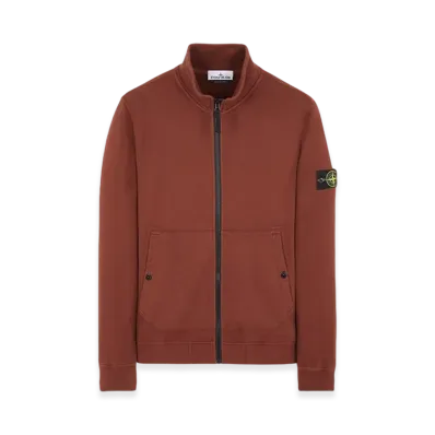 Stone Island 62820 Brushed Cotton Fleece Garment Dyed Full Zip Up Sweatshirt - 23FW "Chestnut Brown"