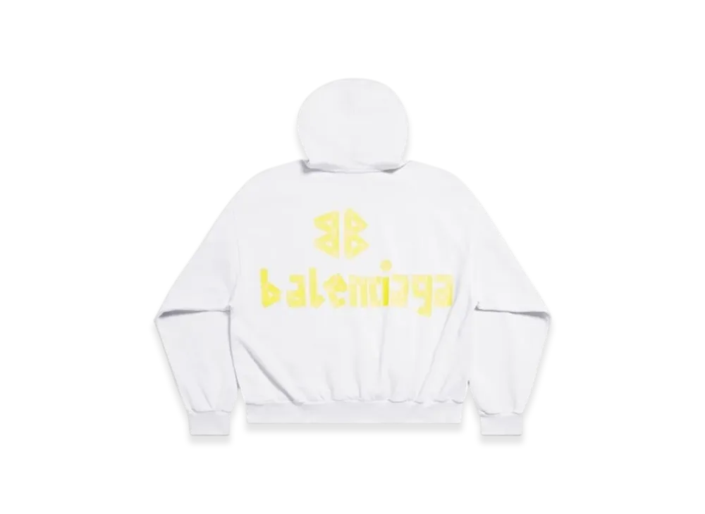 BALENCIAGA Tape Type Ripped Pocket Hoodie Large Fit "White"