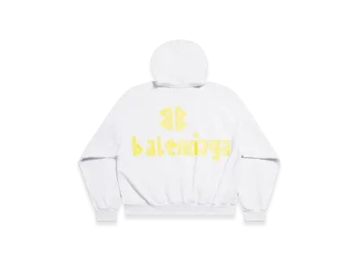 BALENCIAGA Tape Type Ripped Pocket Hoodie Large Fit "White"