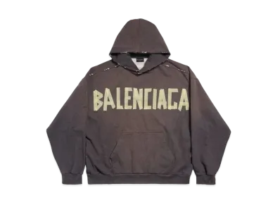 BALENCIAGA Tape Type Ripped Pocket Hoodie Large Fit "Dark Green"