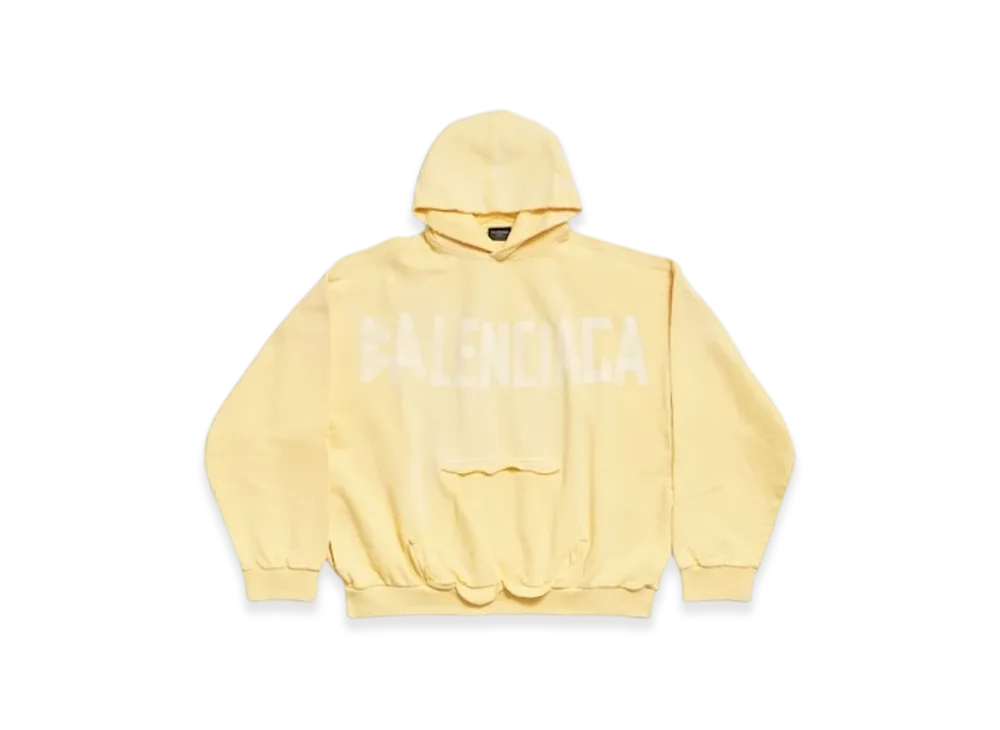 BALENCIAGA Tape Type Riped Pocket Hoodie "Yellow"