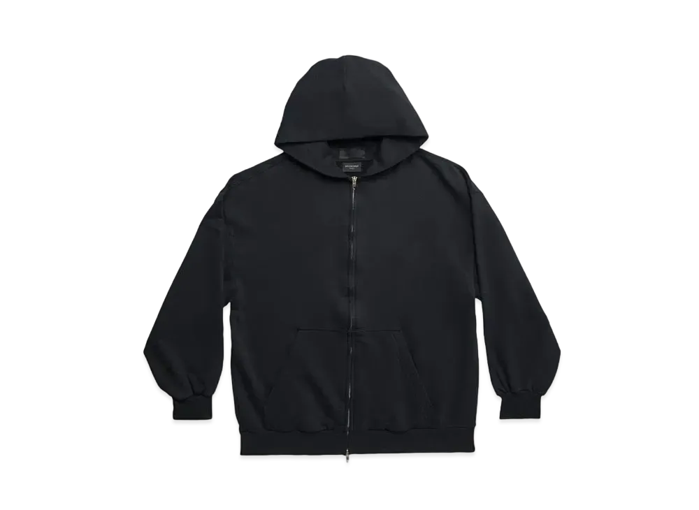 BALENCIAGA MENS Outside Loop Zip Up Hoodie Small Fit "Black"