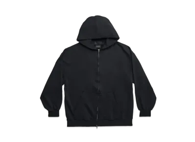 BALENCIAGA MENS Outside Loop Zip Up Hoodie Small Fit "Black"