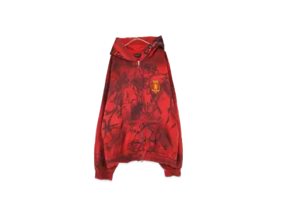 BALENCIAGA Skater Zip Up Hoodie Medium Fit "Red"