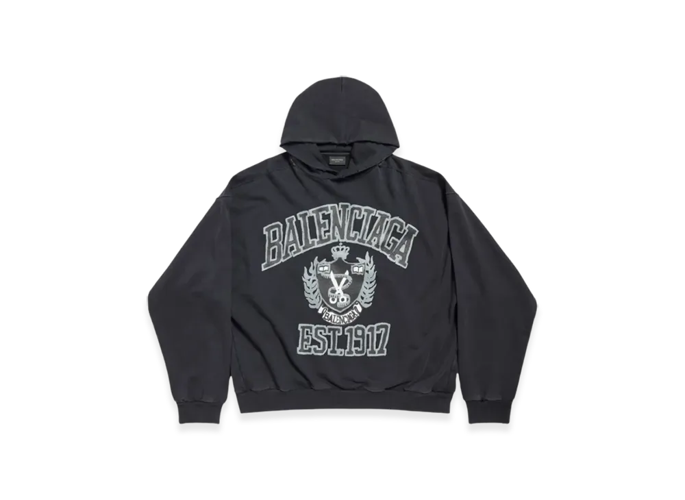 BALENCIAGA DIY College Hoodie Medium Fit "Black"
