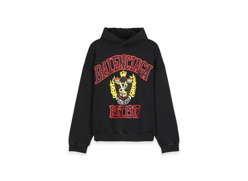 BALENCIAGA DIY College Hoodie Medium Fit "Black"